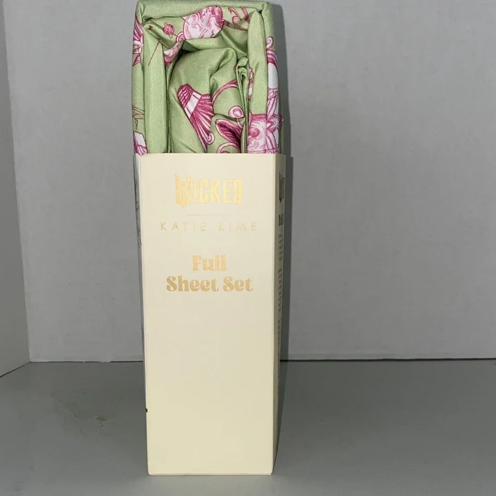 NIP Wicked x Katie Kime Full Sheet Set Target Glinda Pink Green Toile Bedding